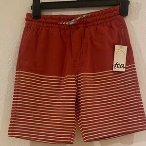 NWT Tea Collection Red Striped Kids Shorts